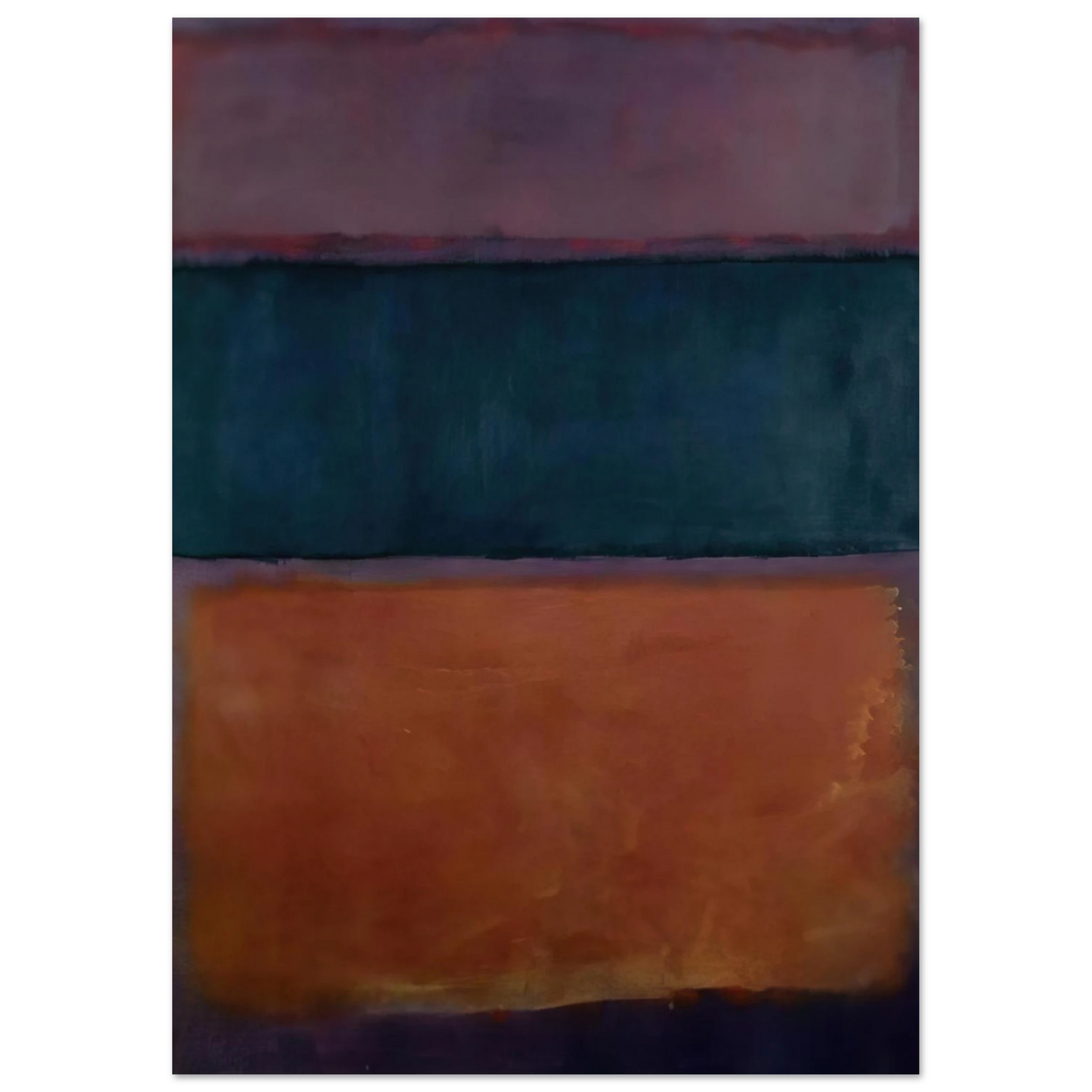 Mark Rothko - Untitled - 1963 Wall Art - 60x80 cm / 24x32 inches - Premium Wooden Framed Poster With Fine Art Paper-canvas - Black frame