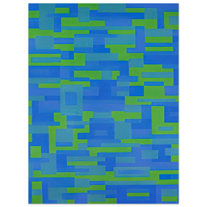 Ad Reinhardt - Blue-Green Painting - 1948  75x100 cm / 30x40inches Fine Art Poster