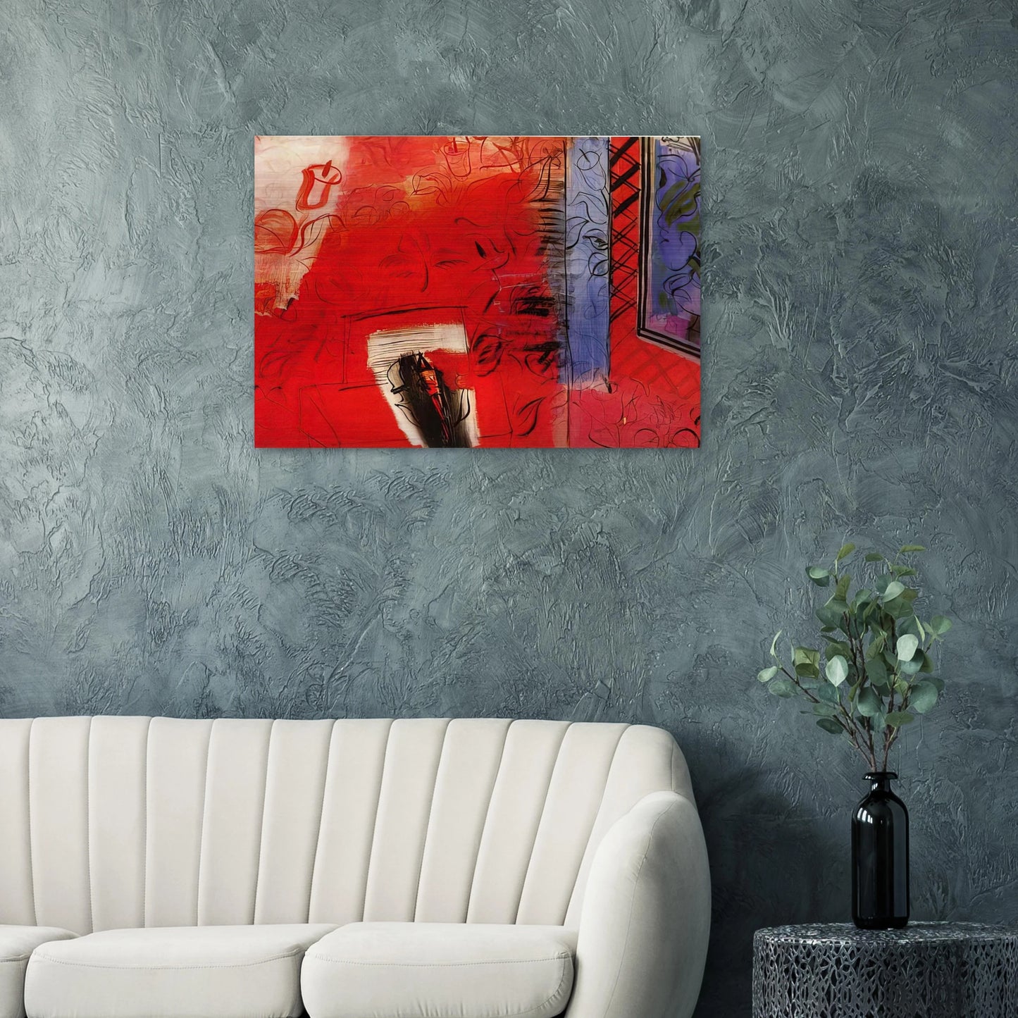STILL LIFE WITH VIOLIN HOMMAGE TO BACH 1952 - Raoul Dufy Brushed Aluminum Print - 70x100 cm / 28x40 inches | Raoul Dufy Aluminum Print | Raoul Dufy Prints