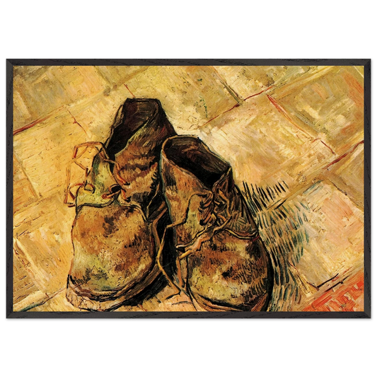 A Pair of Shoes - Vincent van Gogh 70x100 cm / 28x40 inches Framed Art Print – Black Wooden Frame