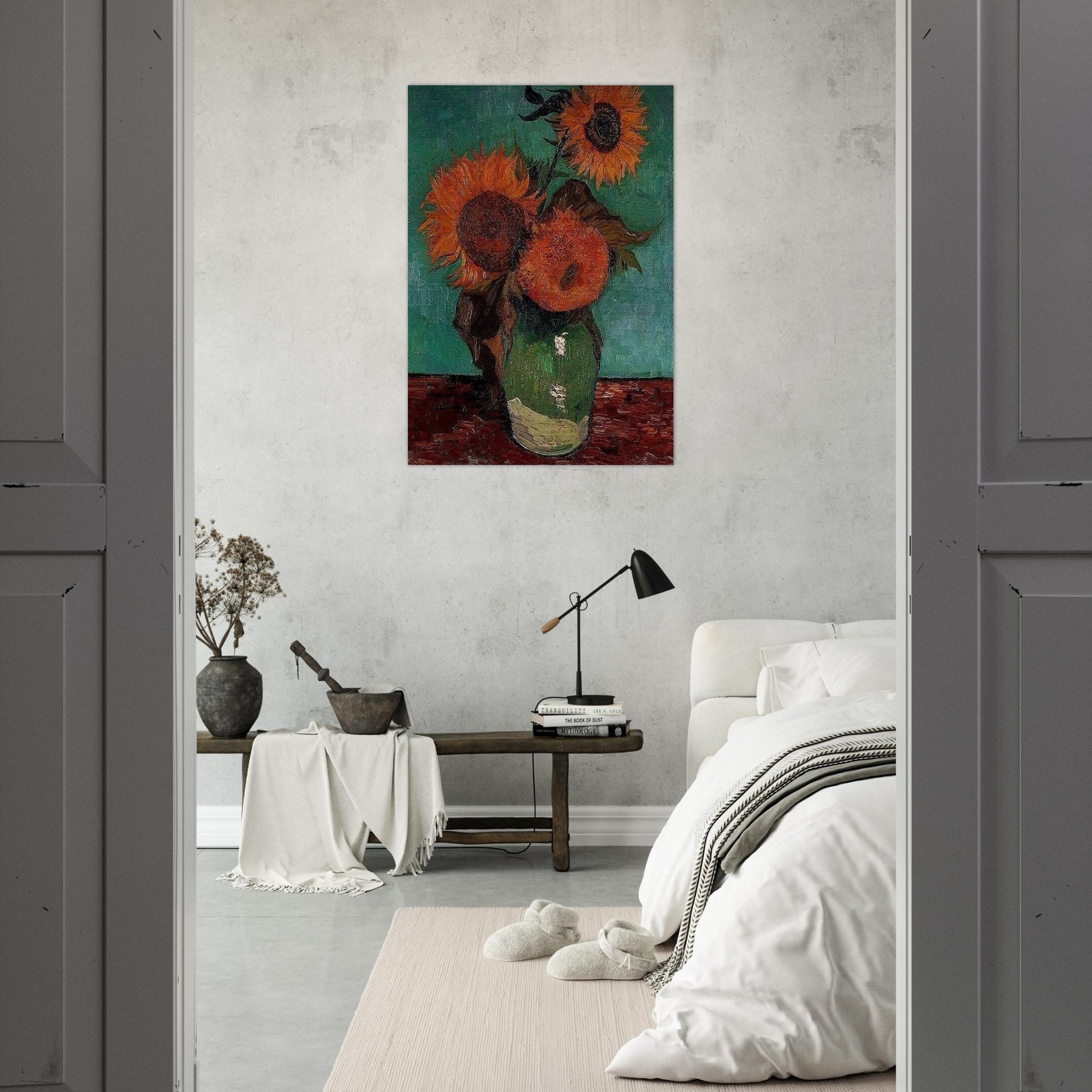 Sunflowers - Vincent van Gogh Brushed Aluminum Print - 70x100 cm / 28x40 inches | Vincent van Gogh Aluminum Print | Vincent van Gogh Prints