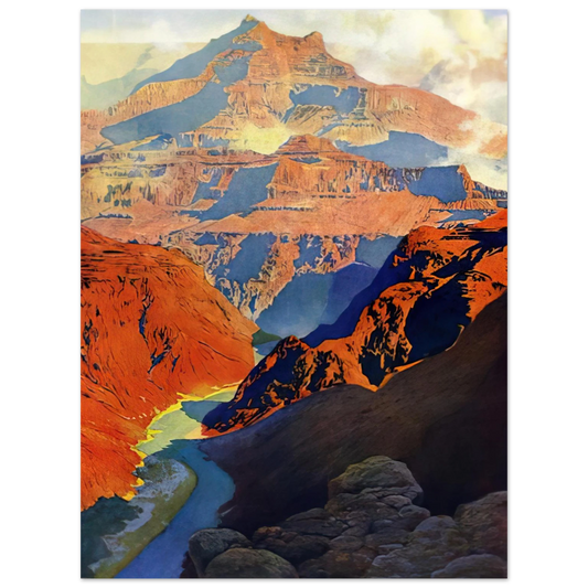 Maxfield Parrish - Grand Canyon Wall Art - 21x29.7 cm / 8x12" - Fine Art Poster-canvas - -