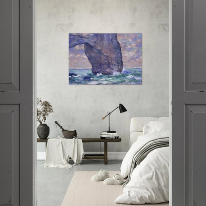 The Manneport, Seen from Below - claude monet Brushed Aluminum Print - 70x100 cm / 28x40 inches | claude monet Aluminum Print | claude monet Prints