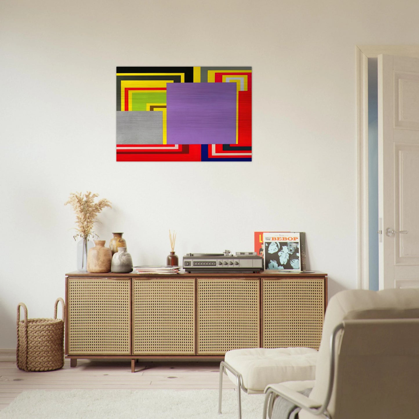 Cartoon Network - 1997 - Peter Halley Brushed Aluminum Print - 70x100 cm / 28x40 inches | Peter Halley Aluminum Print | Peter Halley Prints