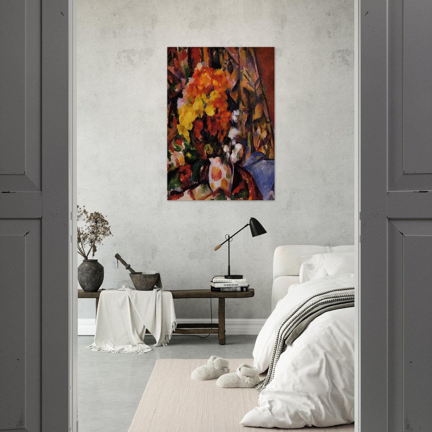 Chrysanthemums - Paul Cézanne Brushed Aluminum Print - 70x100 cm / 28x40 inches | Paul Cézanne Aluminum Print | Paul Cézanne Prints