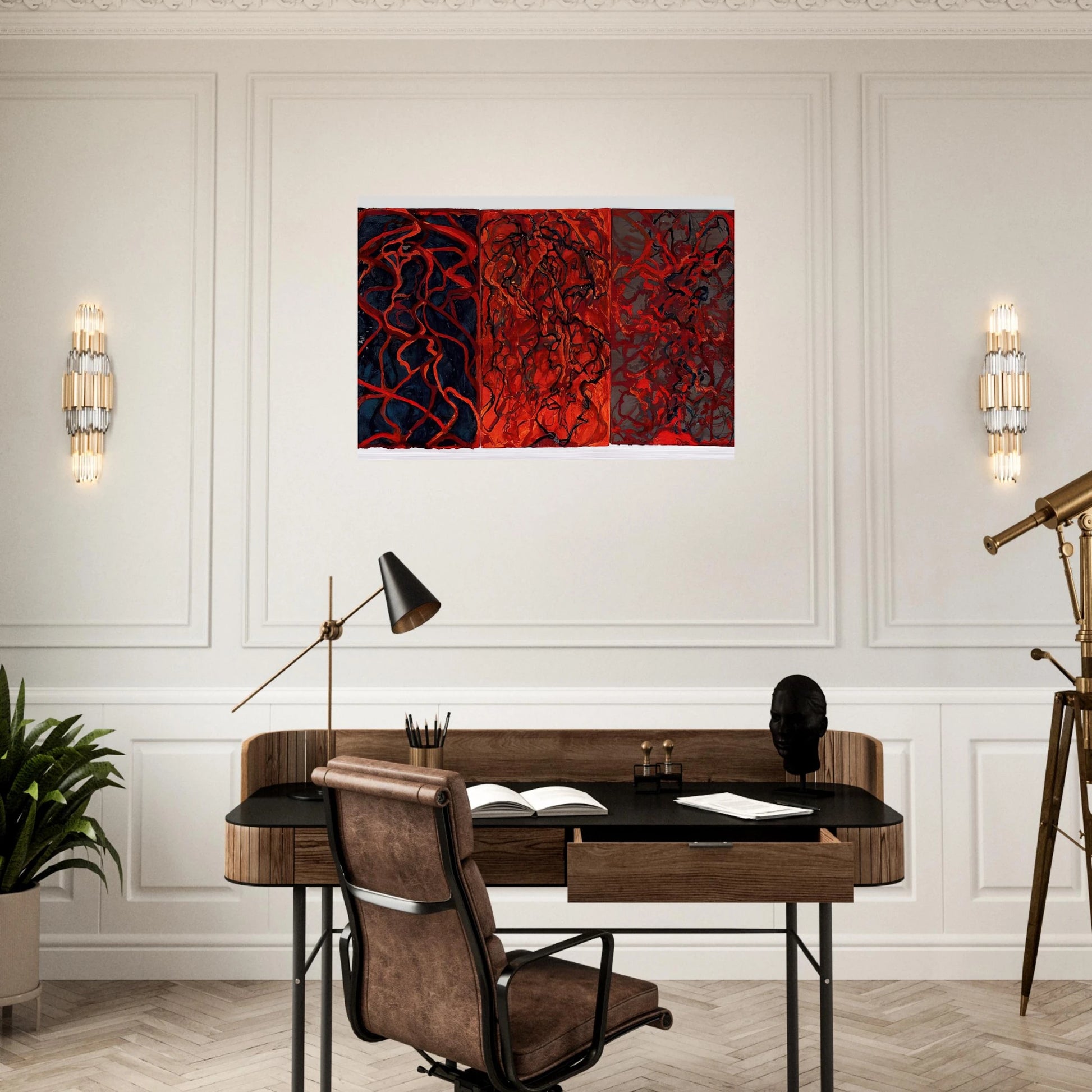Nevisian Triptych - 2008 - Brice Marden Brushed Aluminum Print - 70x100 cm / 28x40 inches | Brice Marden Aluminum Print | Brice Marden Prints