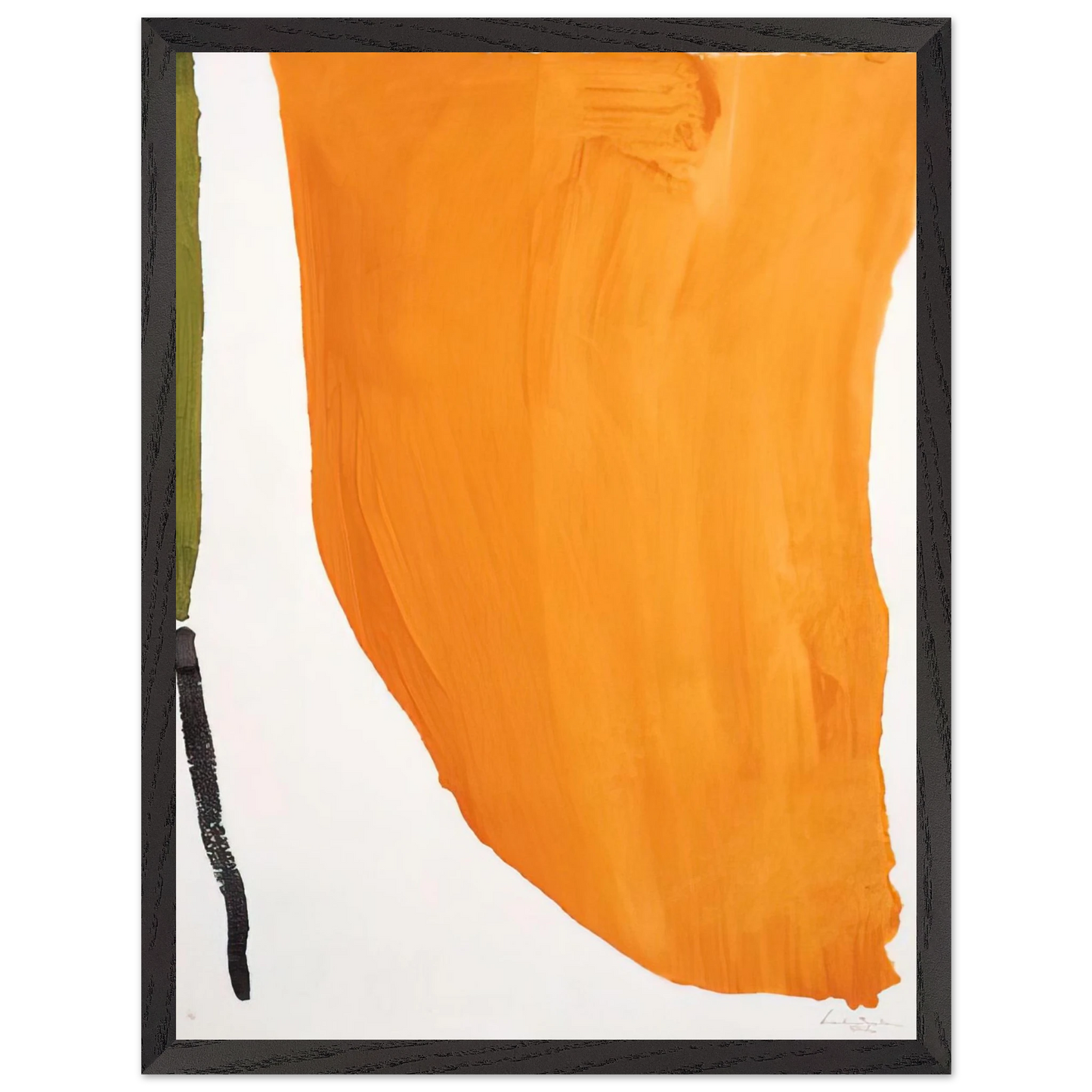 Helen Frankenthaler - Orange Downpour - 1970 Wall art - 50x70 cm / 20x28 inches - Premium Wooden Framed Poster With Fine Art Paper-canvas - Wood frame