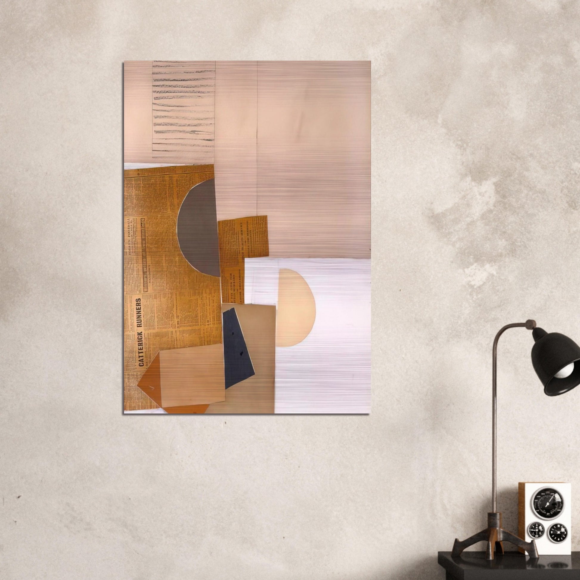 ABSTRACT IN WHITE GREY AND OCHRE 1949 - Victor Pasmore Brushed Aluminum Print - 70x100 cm / 28x40 inches | Victor Pasmore Aluminum Print | Victor Pasmore Prints