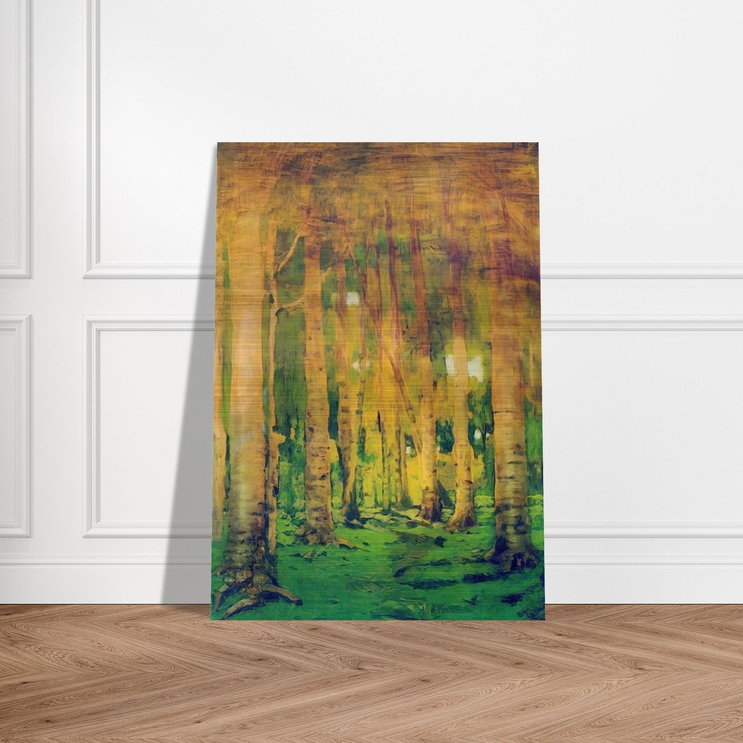 A Birch Grove. Spots of sunlight - Arkhyp Kuindzhi Brushed Aluminum Print - 70x100 cm / 28x40 inches | Arkhyp Kuindzhi Aluminum Print | Arkhyp Kuindzhi Prints