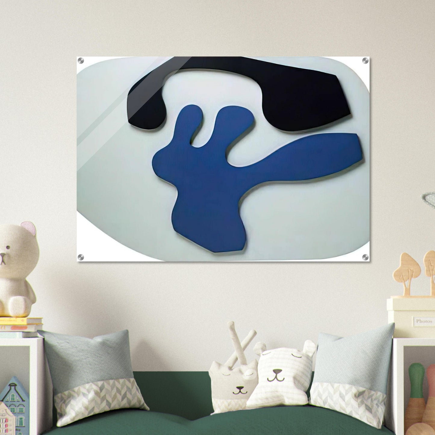 Overturned Blue Shoe With Two Heels Under a Black Vault - Jean Arp Acrylic Print - 70x100 cm / 28x40″ inches