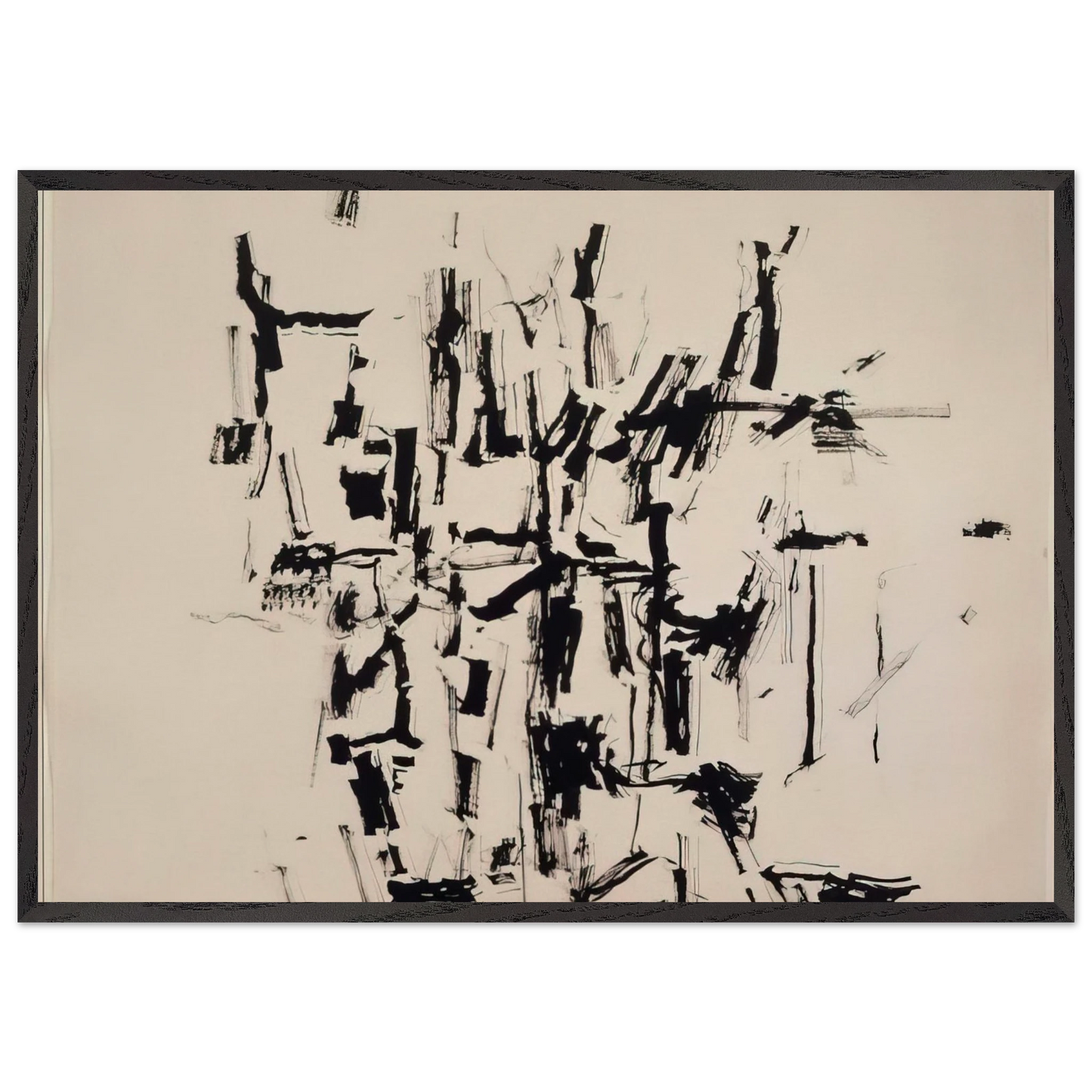 DRAWING RELATED TO ZONE DRAWING NO 19 - Philip Guston 70x100 cm / 28x40 inches Framed Art Print – Black Wooden Frame