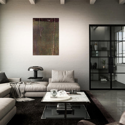 FARMHOUSES WITH BIRCH TREES - Gustav Klimt Brushed Aluminum Print - 70x100 cm / 28x40 inches | Gustav Klimt Aluminum Print | Gustav Klimt Prints