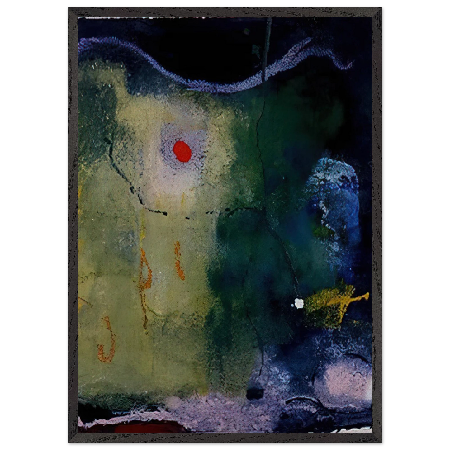 Helen Frankenthaler - The Other Side of the Moon - 1995 Wall art - 70x100 cm / 28x40 inches - Premium Wooden Framed Poster With Fine Art Paper-canvas - White frame