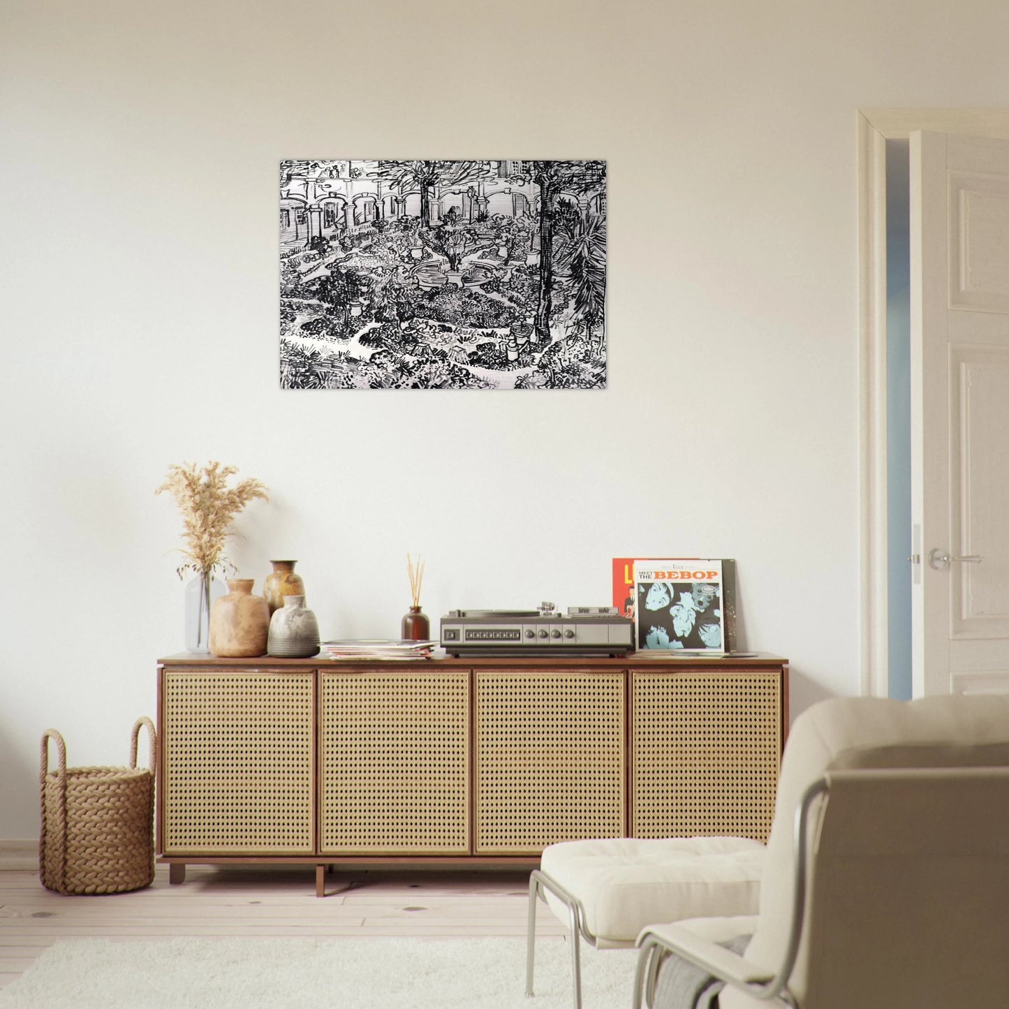 The Courtyard of the Hospital at Arles - Vincent van Gogh Brushed Aluminum Print - 70x100 cm / 28x40 inches | Vincent van Gogh Aluminum Print | Vincent van Gogh Prints