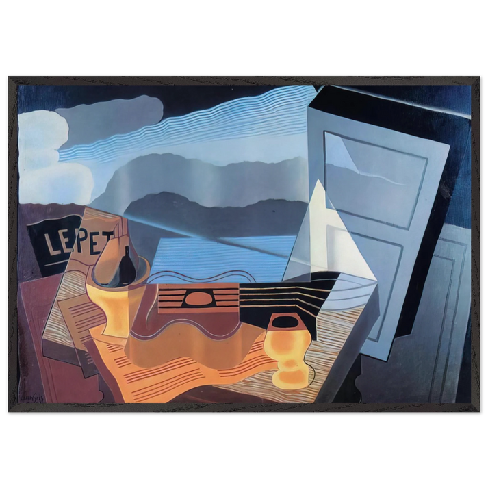 VIEW ACROSS THE BAY 1921 - Juan Gris 70x100 cm / 28x40 inches Framed Art Print – Black Wooden Frame