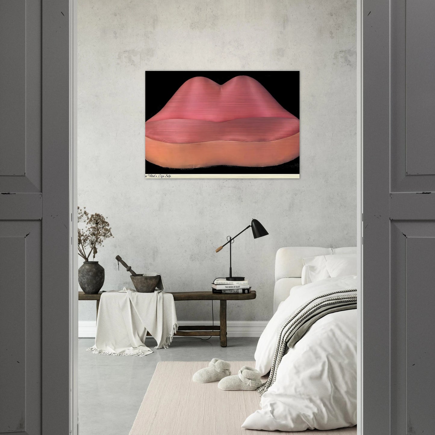 MAE WEST LIPS SOFA 1937 - Salvador Dali Brushed Aluminum Print - 70x100 cm / 28x40 inches | Salvador Dali Aluminum Print | Salvador Dali Prints