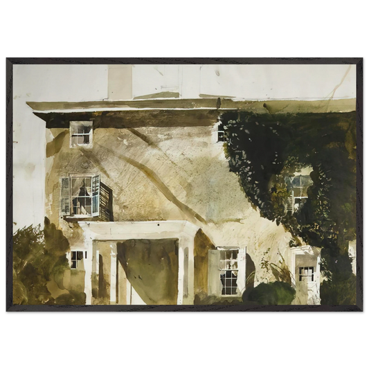 THE HATTON HOUSE 1967 - Andrew Wyeth 70x100 cm / 28x40 inches Framed Art Print – Black Wooden Frame