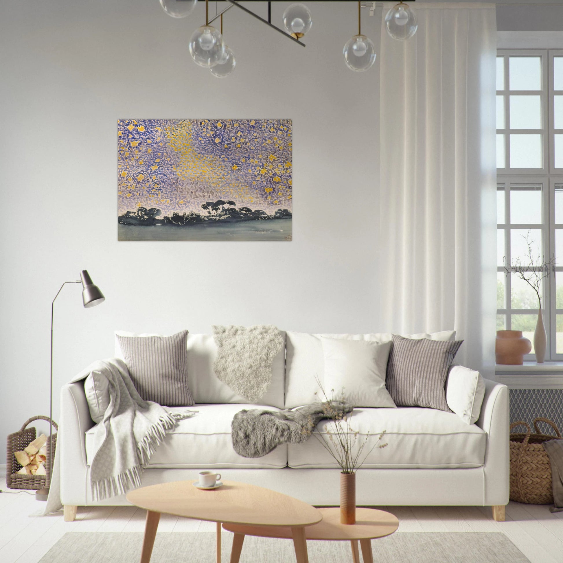 Landscape with Stars - Henri-Edmond Cross Brushed Aluminum Print - 70x100 cm / 28x40 inches | Henri-Edmond Cross Aluminum Print | Henri-Edmond Cross Prints