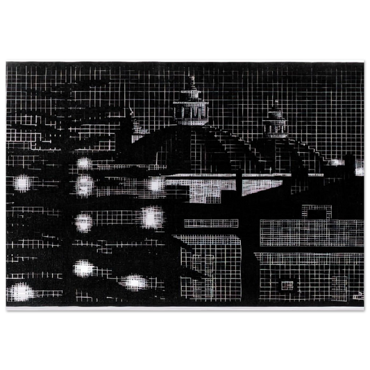 NOCTURNAL ROME 5 - MC Escher Brushed Aluminum Print - 70x100 cm / 28x40 inches | MC Escher Aluminum Print | MC Escher Prints