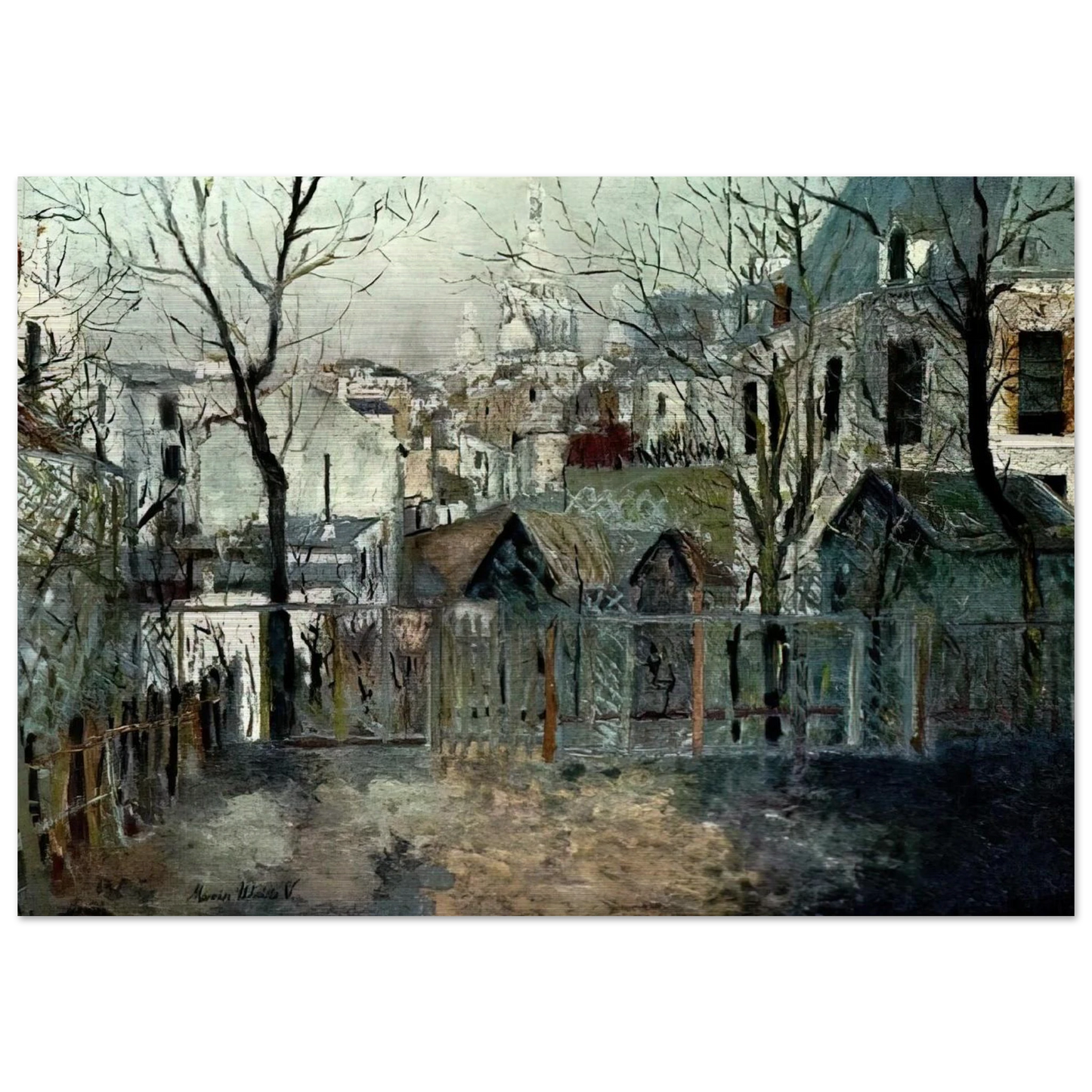 RENOIR S GARDEN - Maurice Utrillo Brushed Aluminum Print - 70x100 cm / 28x40 inches | Maurice Utrillo Aluminum Print | Maurice Utrillo Prints