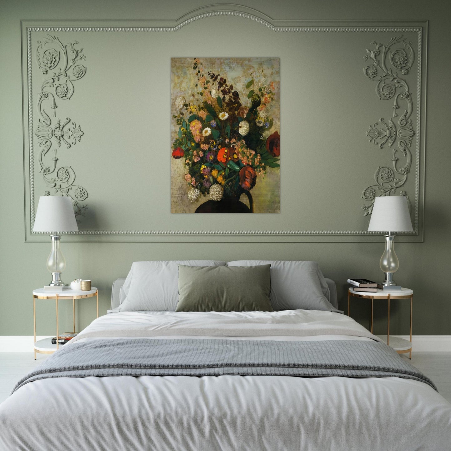 BOUQUET OF FLOWERS 5 - Odilon Redon Brushed Aluminum Print - 70x100 cm / 28x40 inches | Odilon Redon Aluminum Print | Odilon Redon Prints
