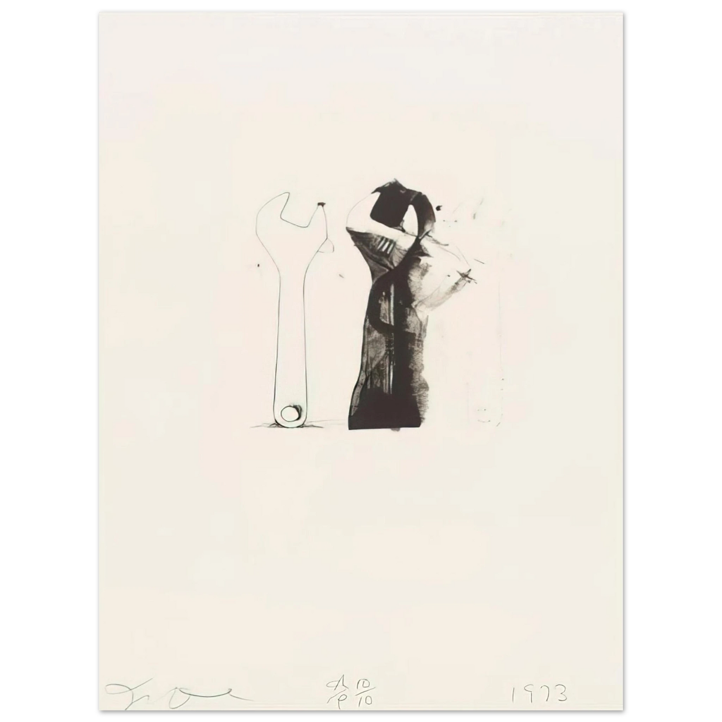 Jim Dine - UNTITLED FROM TEN WINTER TOOLS 1973 5  75x100 cm / 30x40inches Fine Art Poster