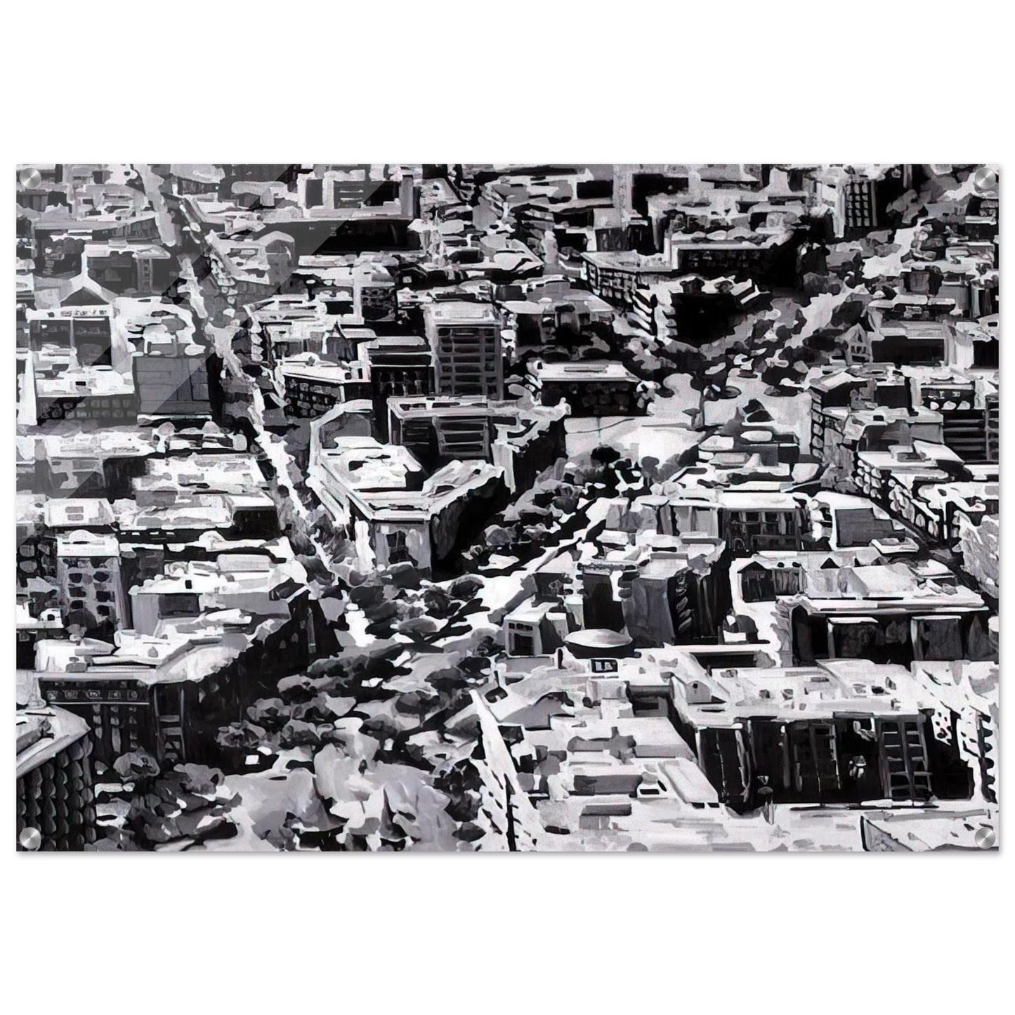 TOWNSCAPE MADRID - Gerhard Richter Acrylic Print - 70x100 cm / 28x40″ inches | Gerhard Richter Wall Art | Gerhard Richter Prints