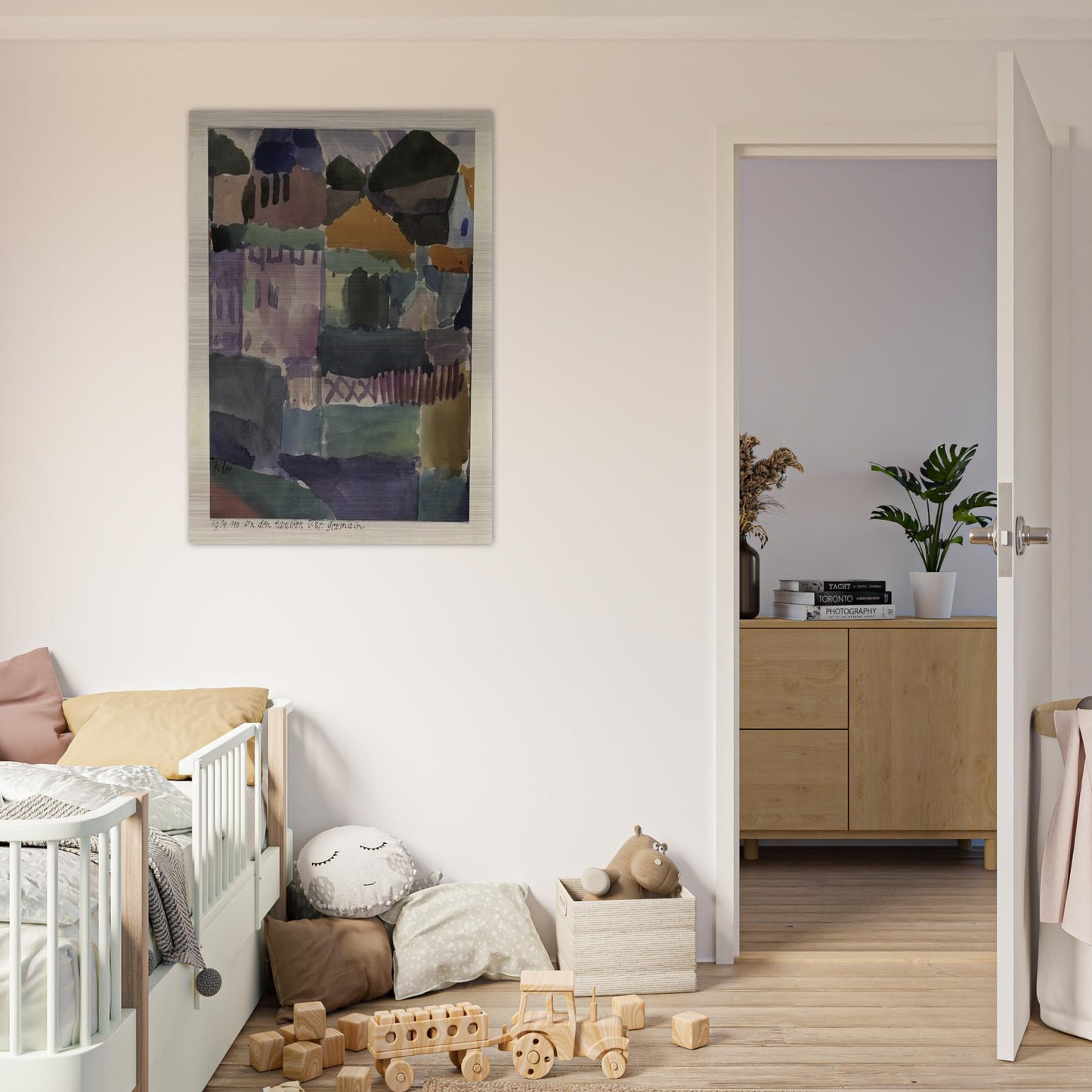 IN THE HOUSES OF ST GERMAIN 1914 - Paul Klee Brushed Aluminum Print - 70x100 cm / 28x40 inches | Paul Klee Aluminum Print | Paul Klee Prints