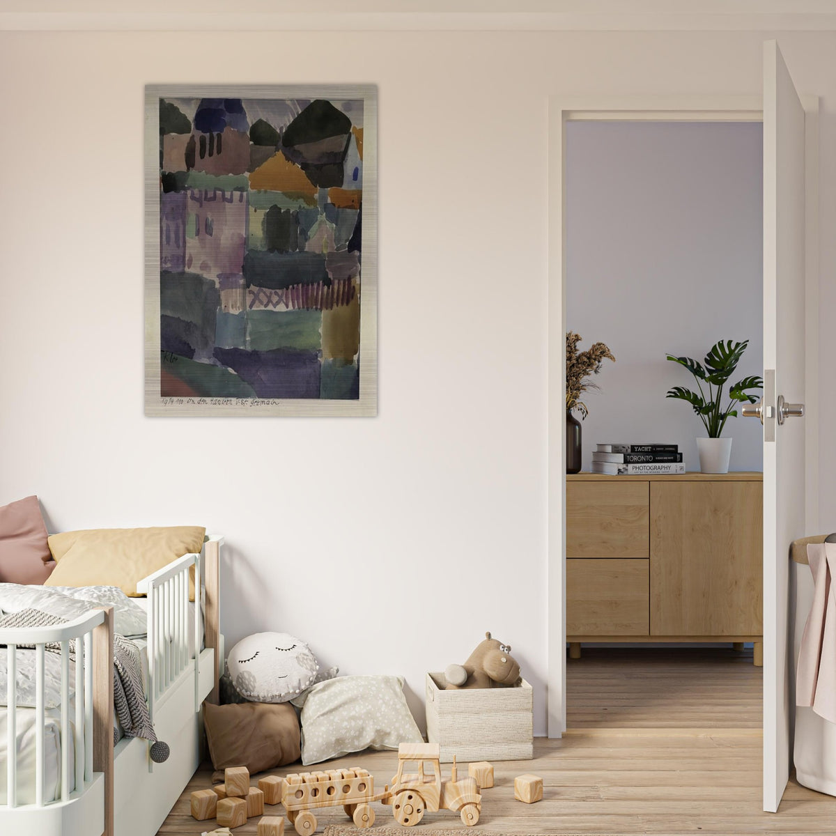 IN THE HOUSES OF ST GERMAIN 1914 - Paul Klee Brushed Aluminum Print - 70x100 cm / 28x40 inches | Paul Klee Aluminum Print | Paul Klee Prints