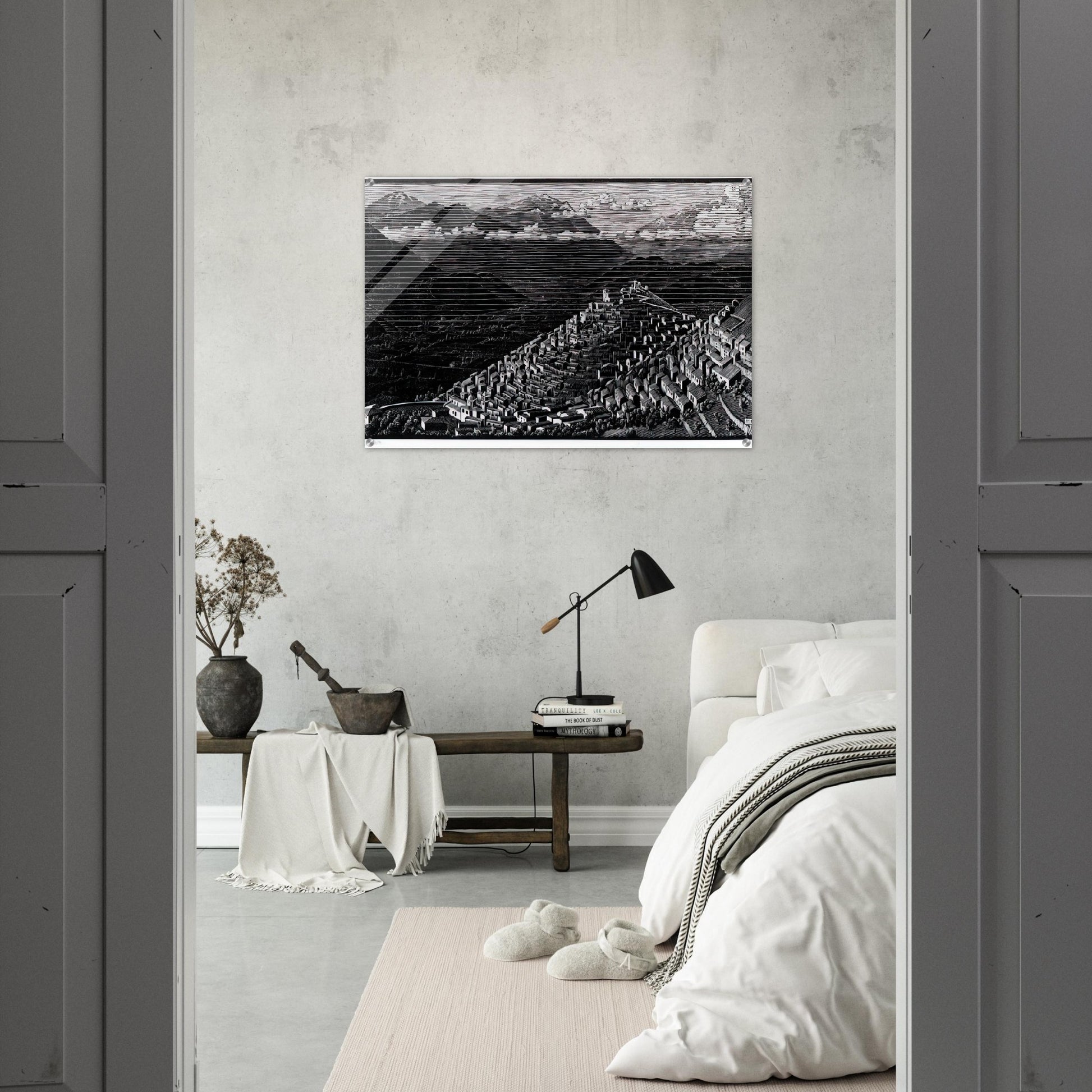MORANO CALABRIA - MC Escher Acrylic Print - 70x100 cm / 28x40″ inches | Maurits Cornelis Escher Prints