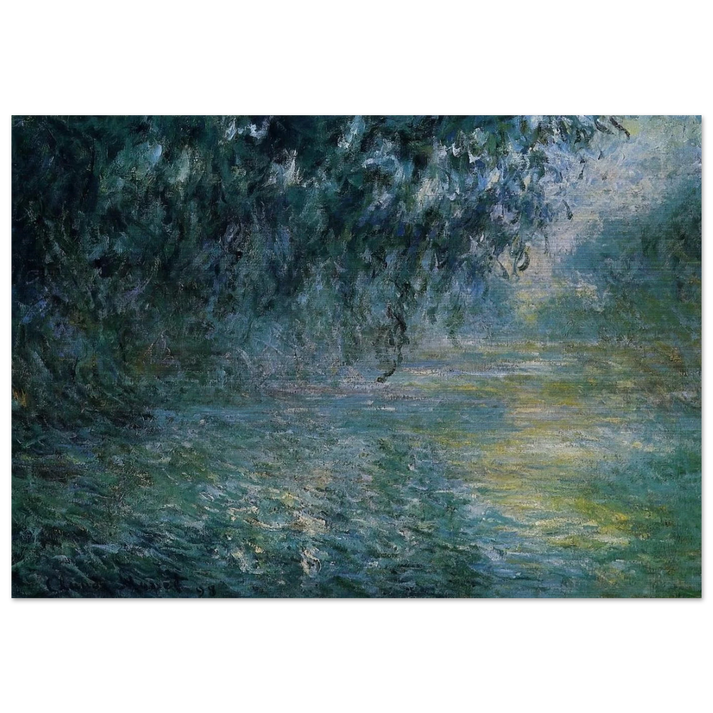 Morning on the Seine in the Rain - claude monet Brushed Aluminum Print - 70x100 cm / 28x40 inches | claude monet Aluminum Print | claude monet Prints