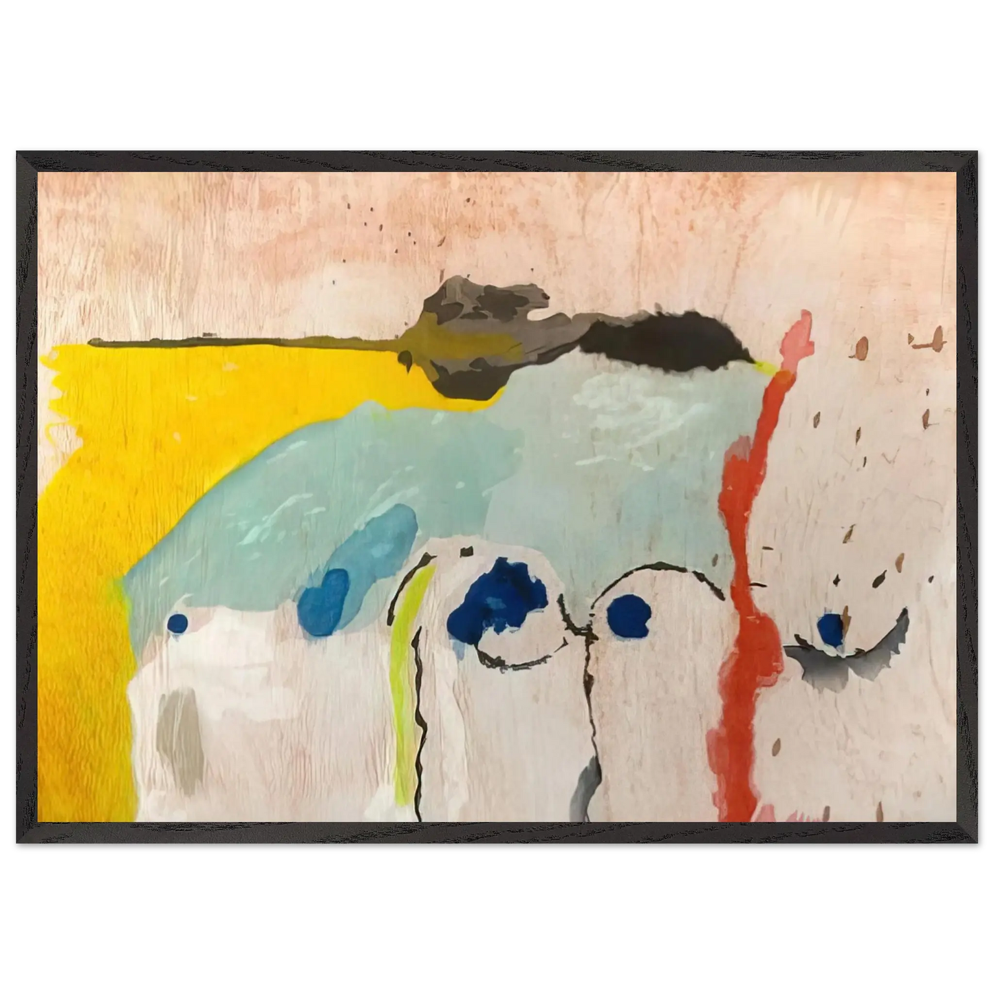 Helen Frankenthaler - Tales of Genji I - 1998 Wall art - 70x100 cm / 28x40 Inches - Premium Wooden Framed Poster With Fine Art Paper - Wood frame