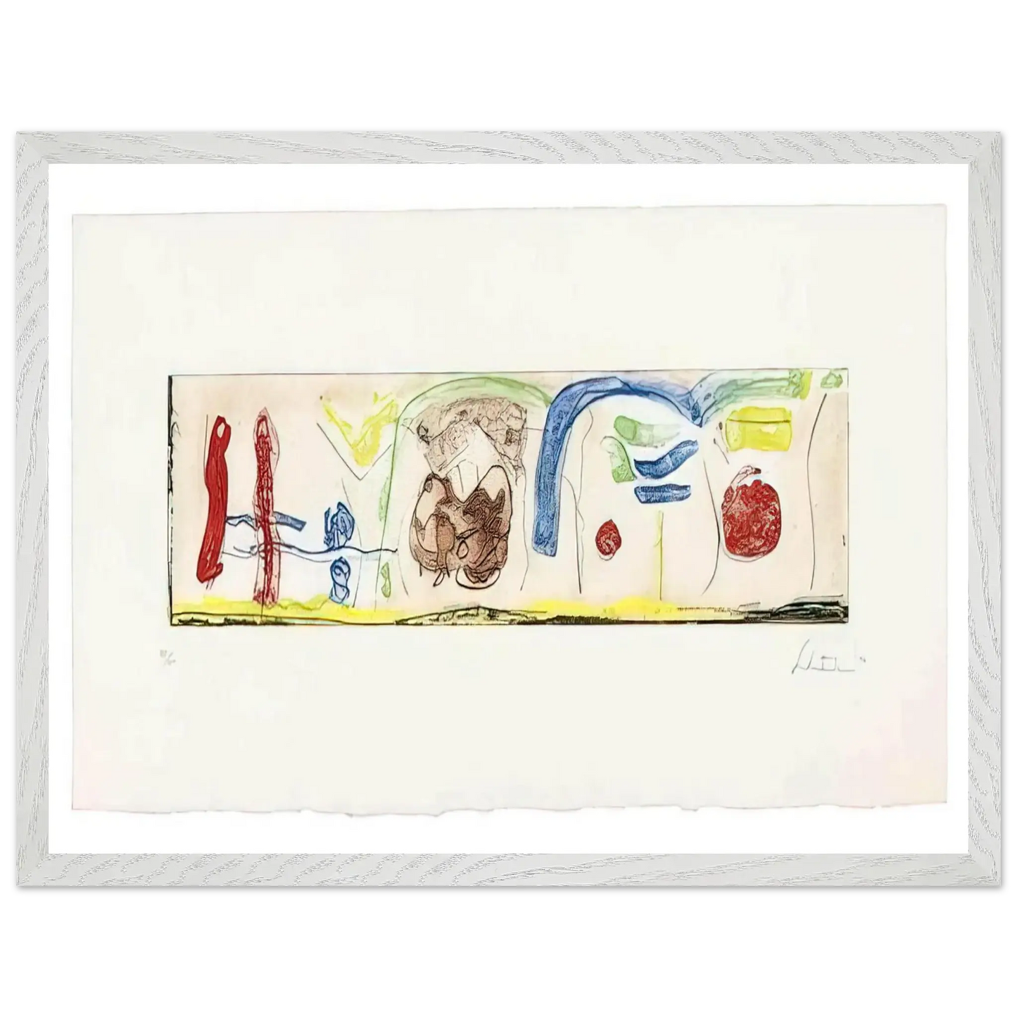 Helen Frankenthaler - Bridges - 1996 Wall art - 50x70 cm / 20x28 Inches - Premium Wooden Framed Poster With Fine Art Paper - Wood frame