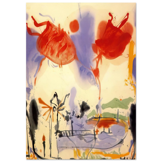 Helen Frankenthaler - Round Trip - 1957 Wall art - 13x18 cm / 5x7 inches - Fine Art Poster-canvas - -