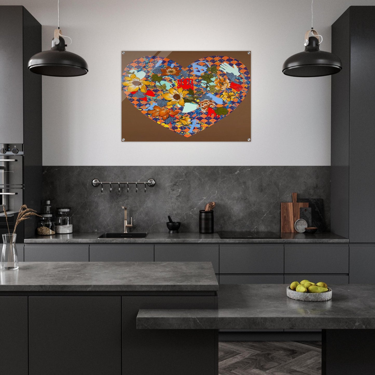 Our Stenciled Heart - 2008 - Miriam Schapiro Acrylic Print - 70x100 cm / 28x40″ inches
