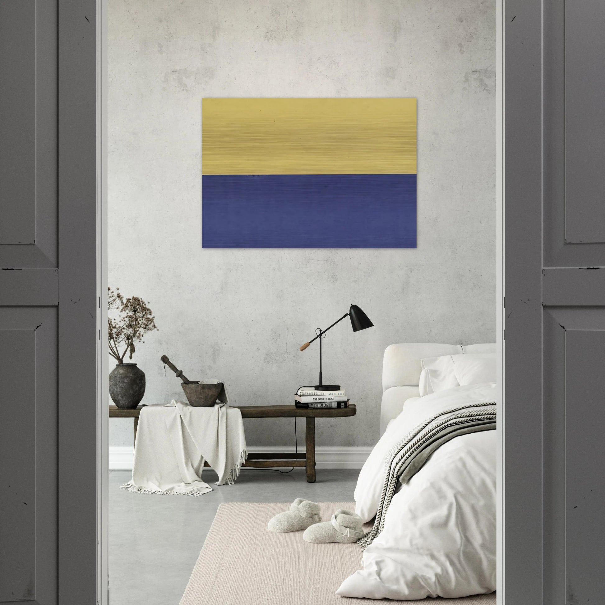 Yellow and Blue - Ellsworth Kelly Brushed Aluminum Print - 70x100 cm / 28x40 inches | Ellsworth Kelly Aluminum Print | Ellsworth Kelly Prints