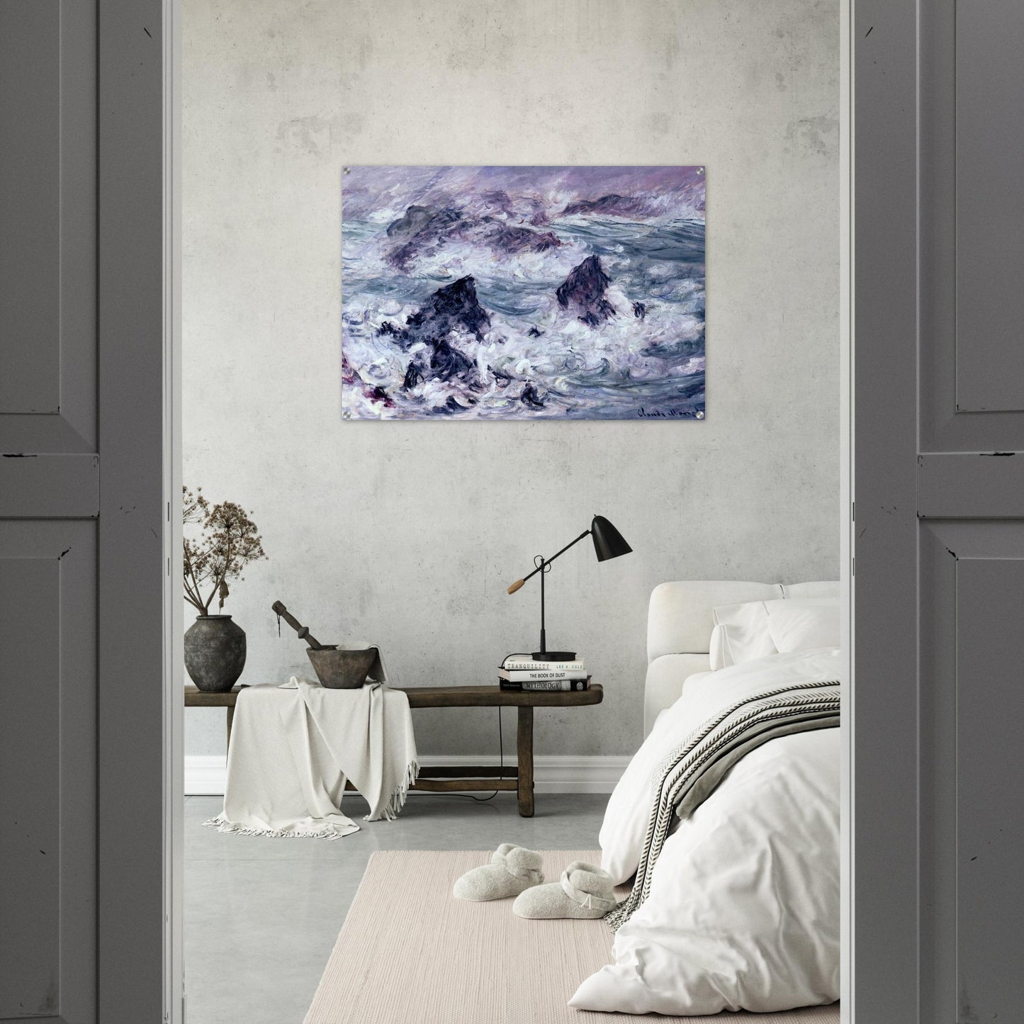 Storm at Belle-Ile - claude monet Acrylic Print - 70x100 cm / 28x40″ inches