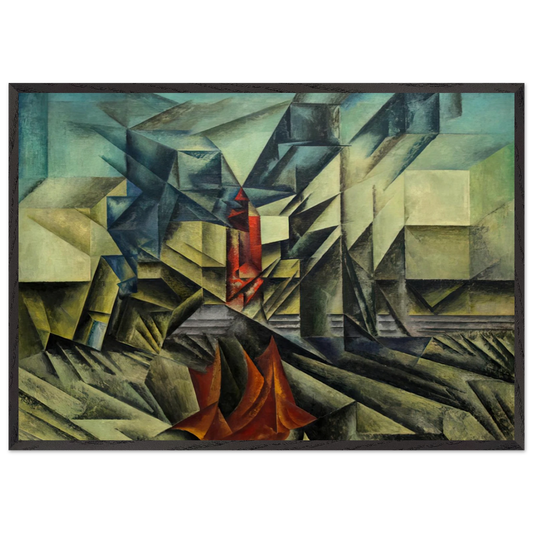 HARBOR MOLE 1913 - Lyonel Feininger 70x100 cm / 28x40 inches Framed Art Print – Black Wooden Frame