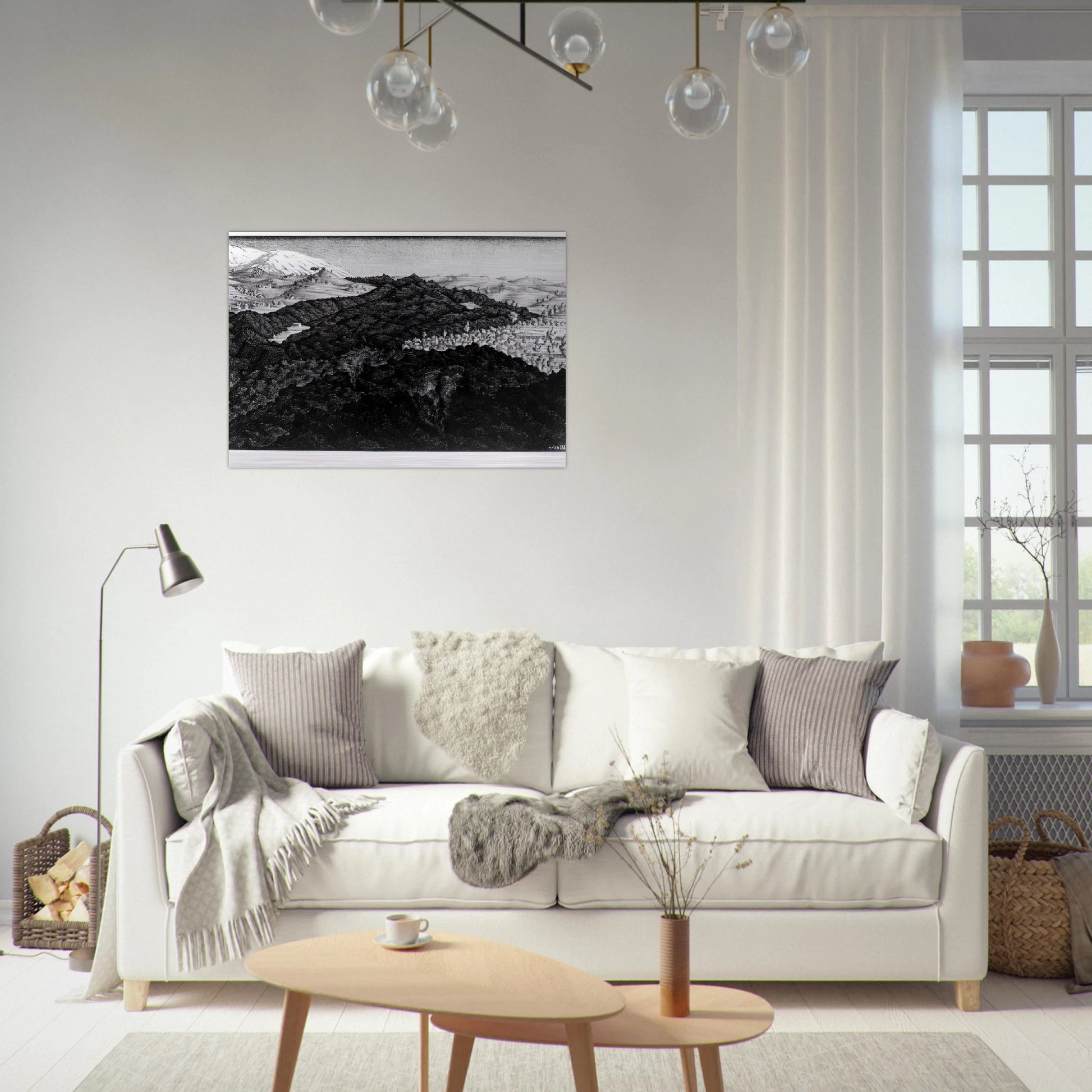 LAVA FLOW FROM ETNA - MC Escher Brushed Aluminum Print - 70x100 cm / 28x40 inches | MC Escher Aluminum Print | MC Escher Prints | Maurits Cornelis Escher Prints