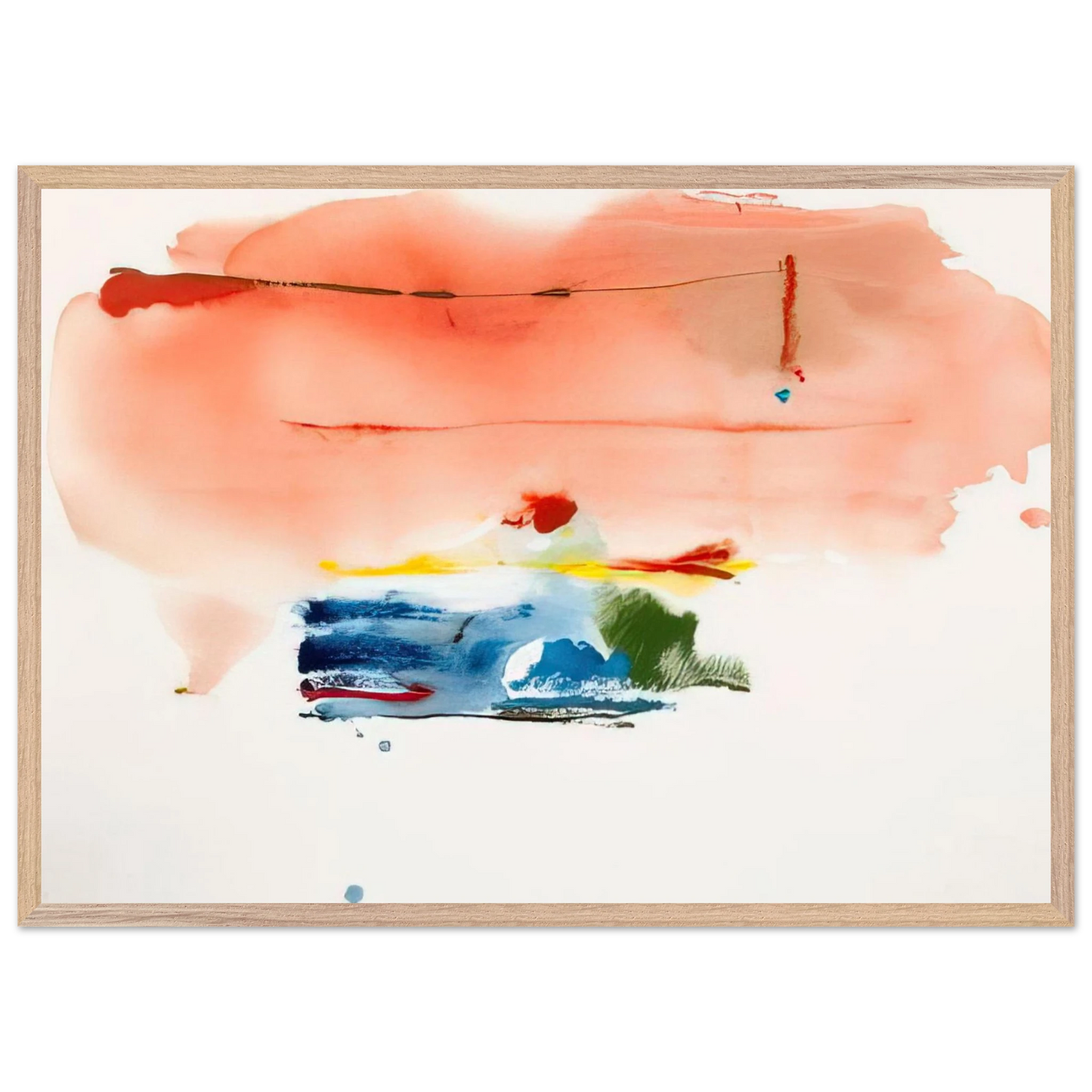 Helen Frankenthaler - Santa Fe II - 1986 Wall art - 70x100 cm / 28x40 inches - Premium Wooden Framed Poster With Fine Art Paper-canvas - White frame