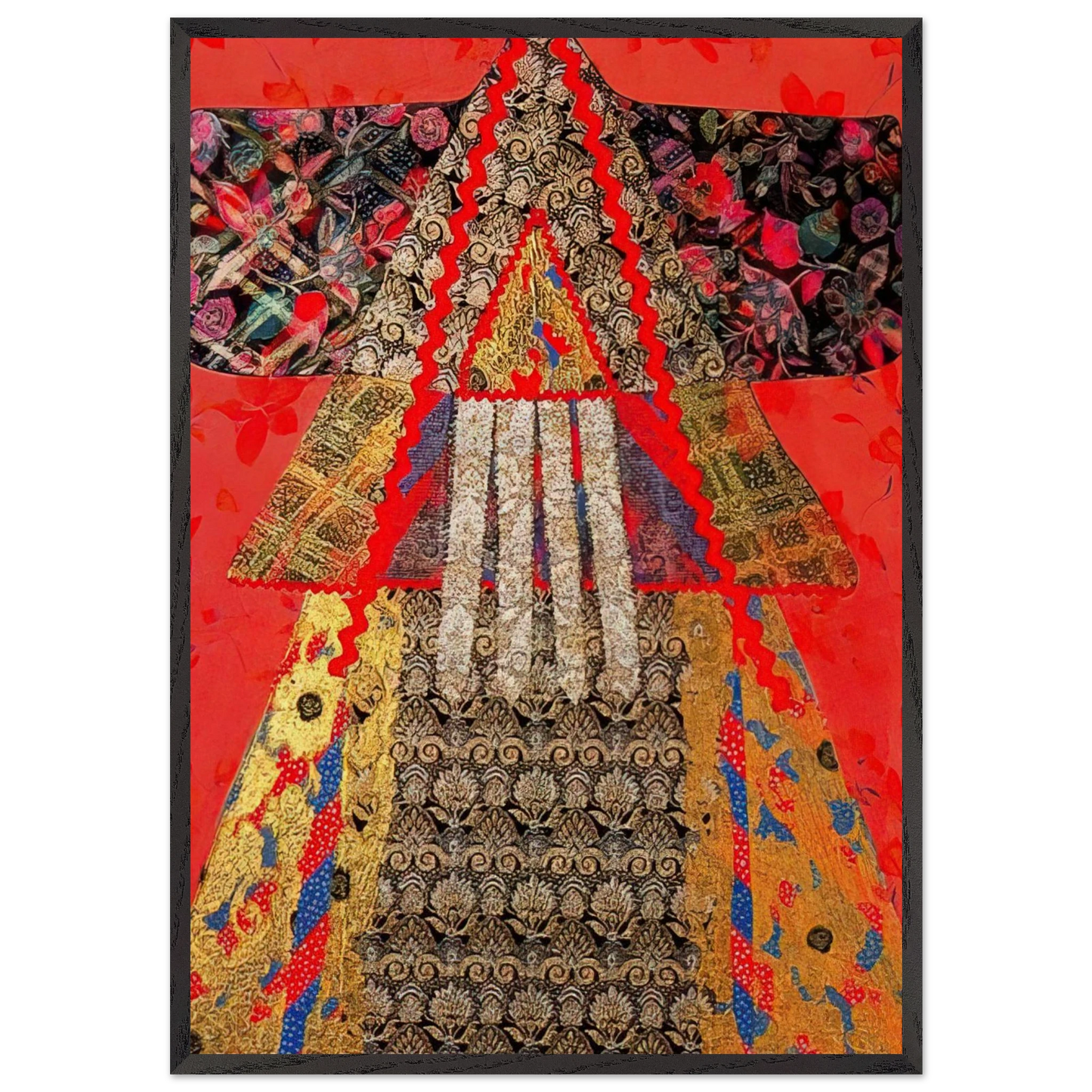 The Golden Robe - 1979 - Miriam Schapiro 70x100 cm / 28x40 inches Framed Art Print – Black Wooden Frame