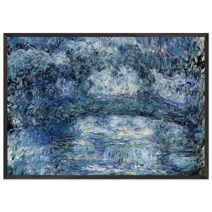 The Japanese Bridge 3 - claude monet 70x100 cm / 28x40 inches Framed Art Print – Black Wooden Frame