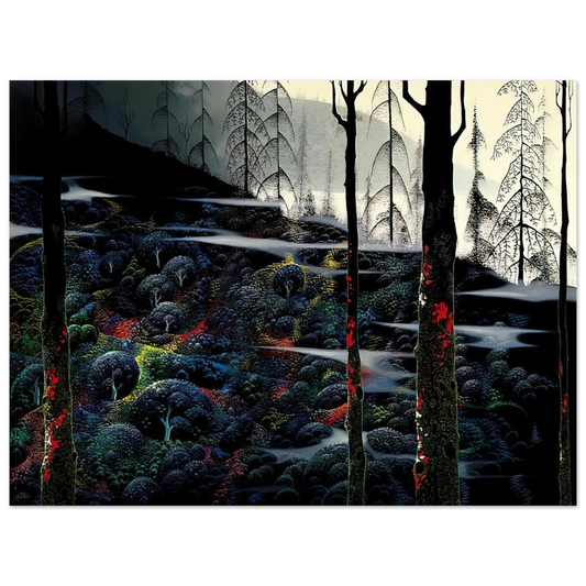 Eyvind Earle - Dawn's First Light  75x100 cm / 30x40inches Fine Art Poster