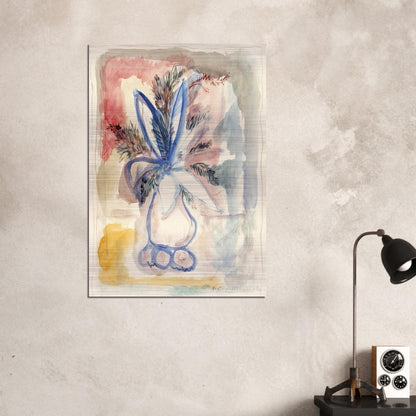 FLOWER VASE 1942 - Rene Portocarrero Brushed Aluminum Print - 70x100 cm / 28x40 inches | Rene Portocarrero Aluminum Print | Rene Portocarrero Prints