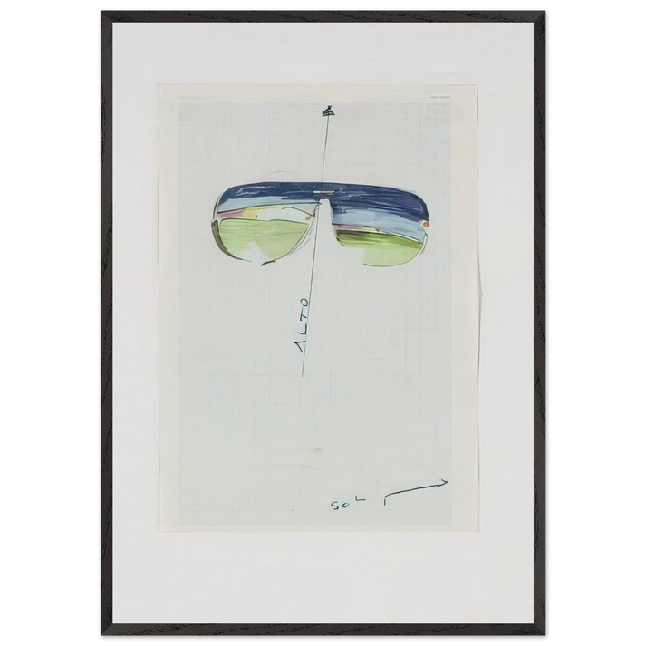 Untitled Glasses - 1973 - Mario Schifano 70x100 cm / 28x40 inches Framed Art Print – Black Wooden Frame