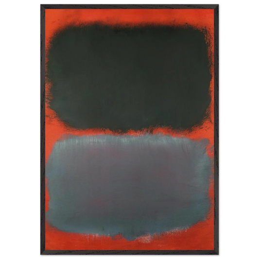 Untitled Gray Gray on Red - 1968 - Mark Rothko 70x100 cm / 28x40 inches Framed Art Print – Black Wooden Frame