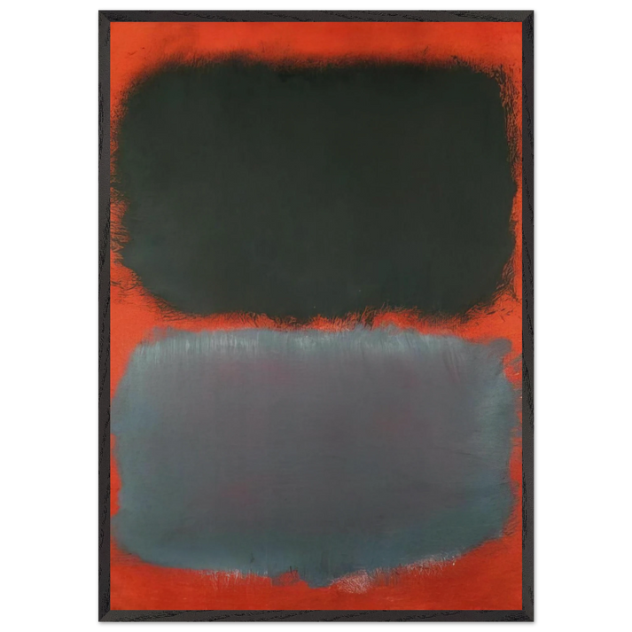 Untitled Gray Gray on Red - 1968 - Mark Rothko 70x100 cm / 28x40 inches Framed Art Print – Black Wooden Frame
