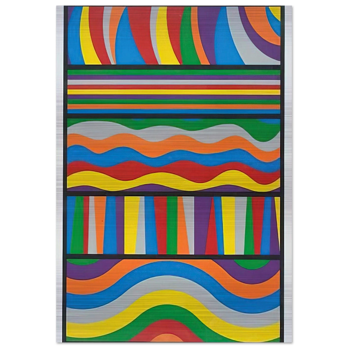 Linear Composition - Sol LeWitt Brushed Aluminum Print - 70x100 cm / 28x40 inches | Sol LeWitt Aluminum Print | Sol LeWitt Prints