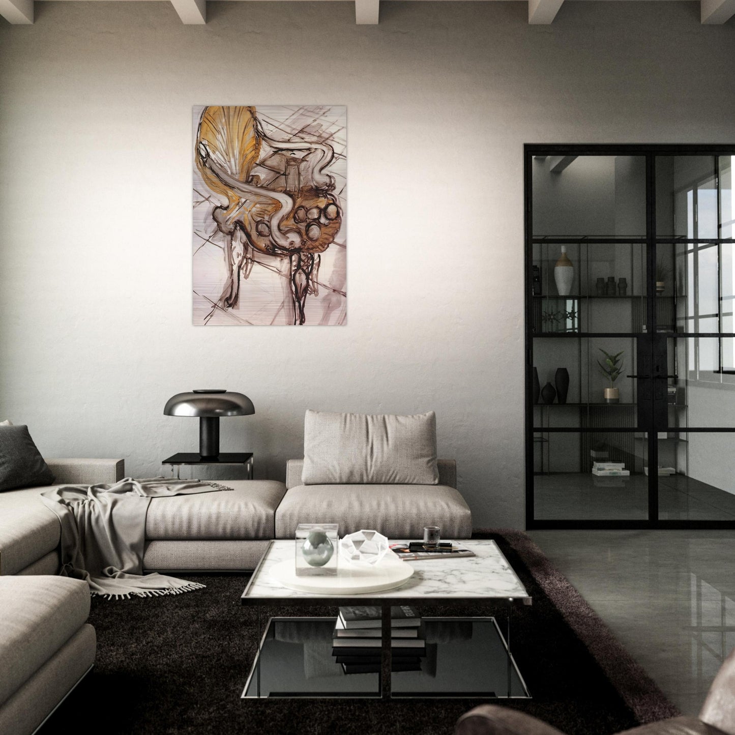 VENETIAN ARMCHAIR WITH FRUITS 1942 - Henri Matisse Brushed Aluminum Print - 70x100 cm / 28x40 inches | Henri Matisse Aluminum Print | Henri Matisse Prints