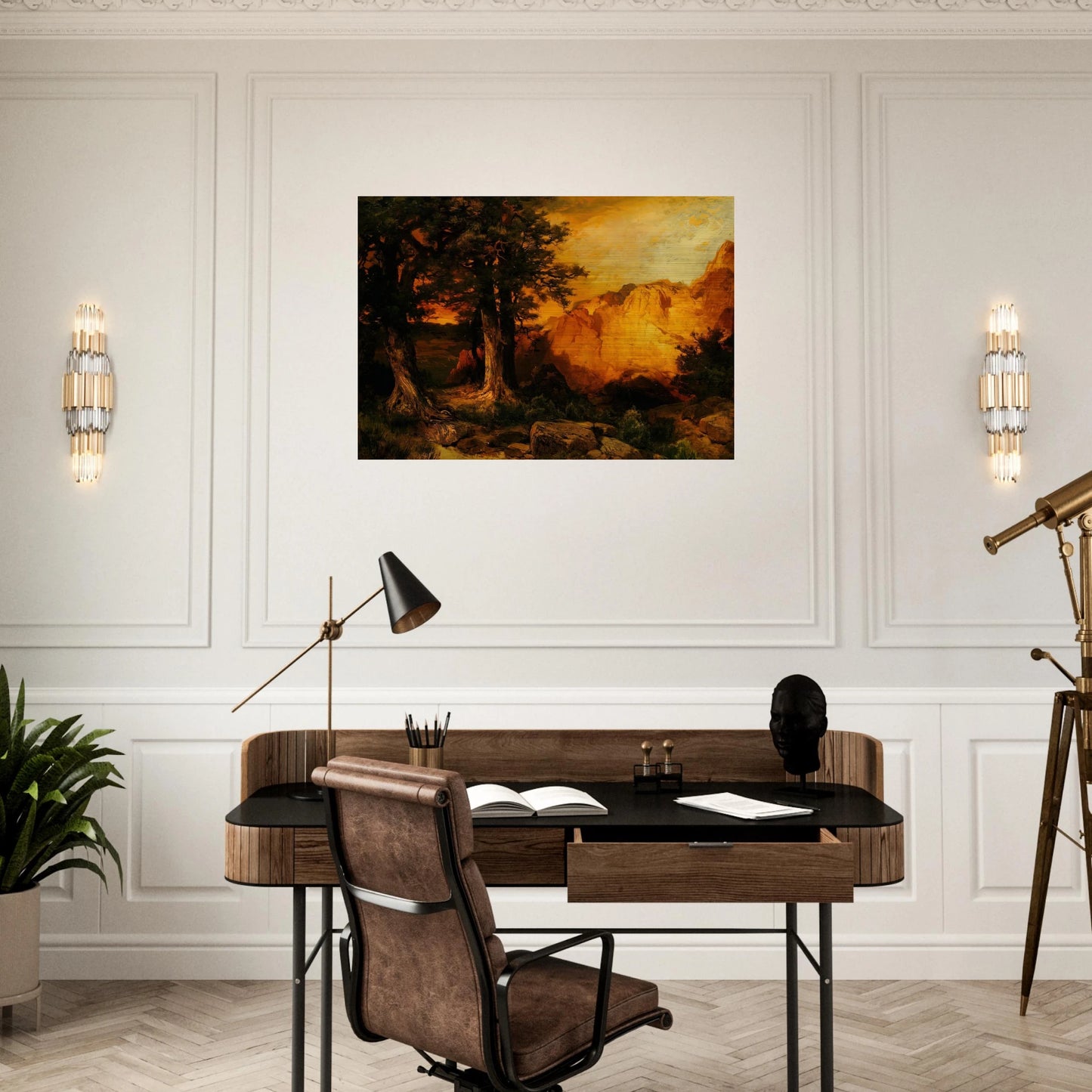 The Grand Canyon - Thomas Moran Brushed Aluminum Print - 70x100 cm / 28x40 inches | Thomas Moran Aluminum Print | Thomas Moran Prints